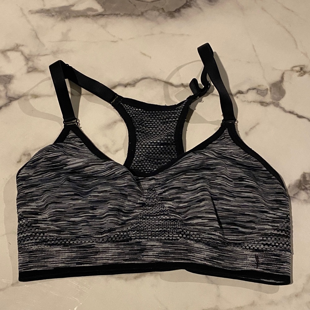Women's Black Spacedye Sports Bra